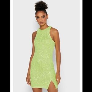 NWT Topshop Neon Racer Sequin Minidress
